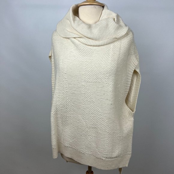 BCBG MaxAzria Cream Knit Cowl Neck Sleeveless Sweater  Size S - Picture 1 of 5